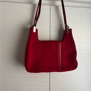 Liz Claiborne Deep Red Shoulder Bag with Double Straps